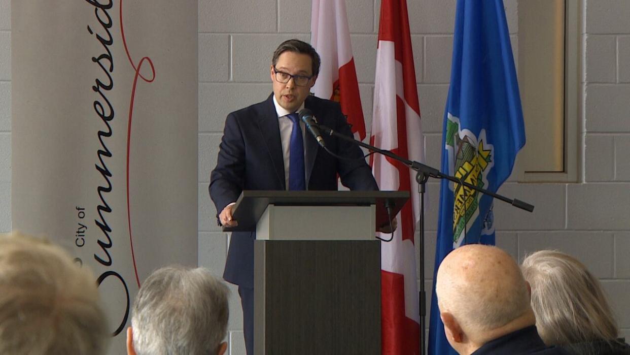 Summerside Mayor Dan Kutcher spoke about the challenges facing the city, much of them brought on by rapid population growth. (Shane Hennessey/CBC - image credit)