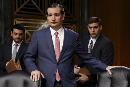 U.S. Senator Ted Cruz (R-TX) arrives for a hearing of the Senate Judiciary Committee on U.S. immigration enforcement policies, on Capitol Hill in Washington July 21, 2015. REUTERS/Jonathan Ernst