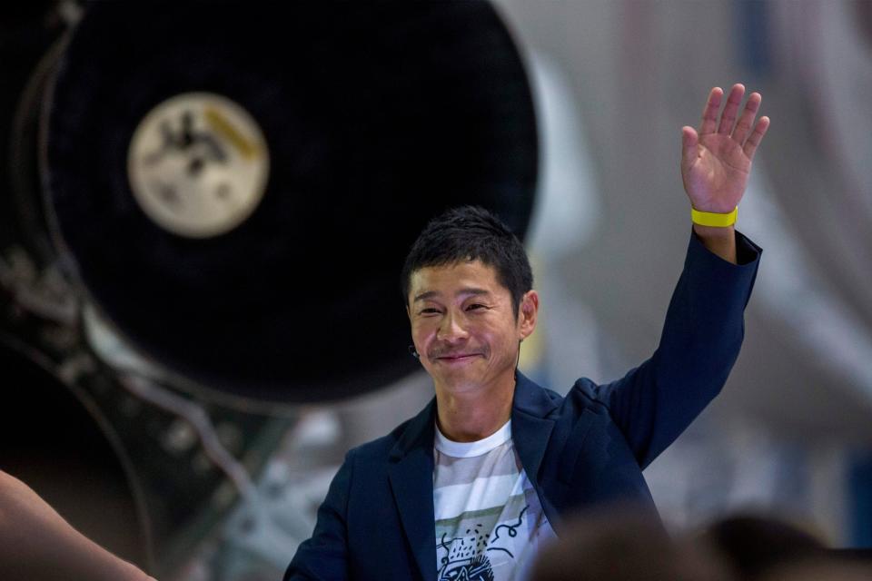 Elon Musk announced Yusaku Maezawa as the first private passenger who will fly around the moon aboard the SpaceX BFR launch vehicle: AFP/Getty Images