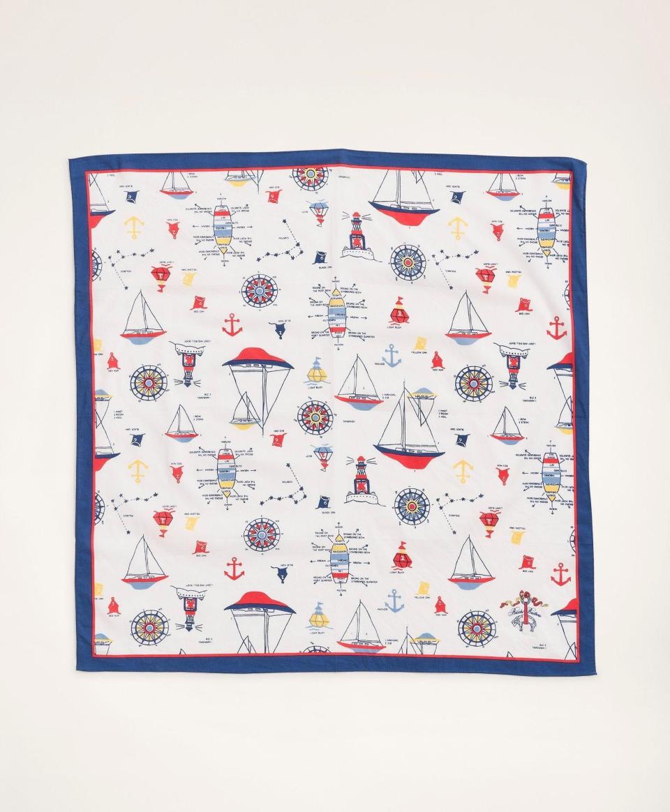 9) Cotton Voile Nautical Scarf