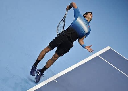 Tennis - Barclays ATP World Tour Finals - O2 Arena, London - 15/11/15 Men's Singles - Serbia's Novak Djokovic during his match Reuters / Toby Melville Livepic