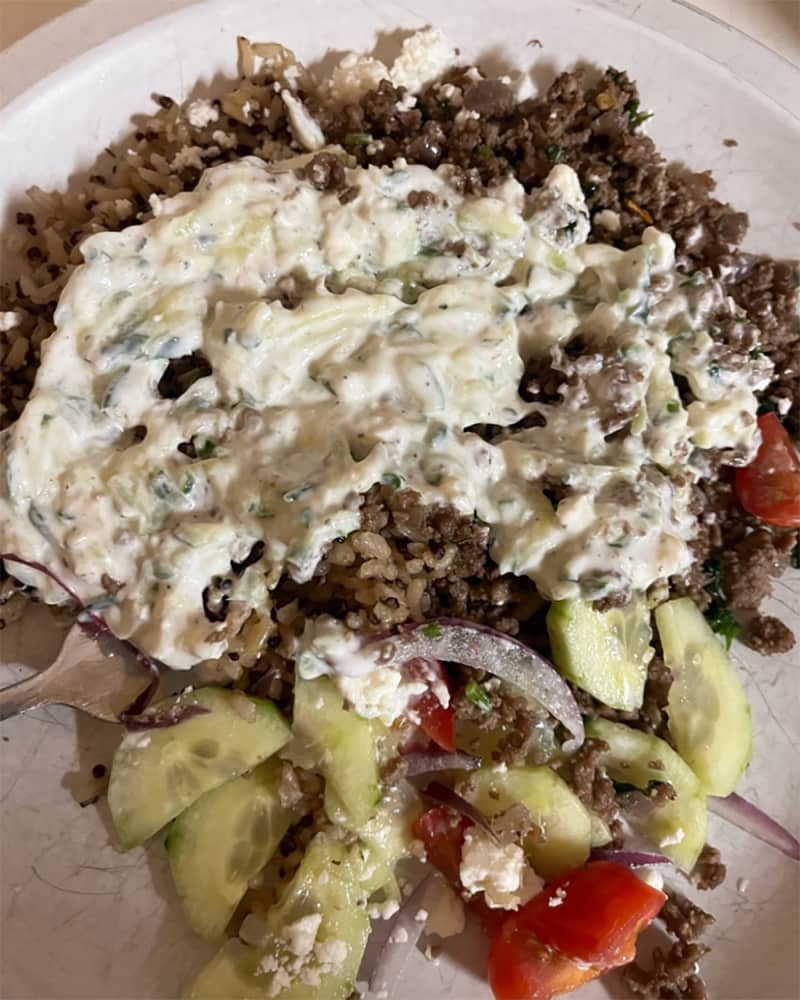 homemade beef kofta bowl