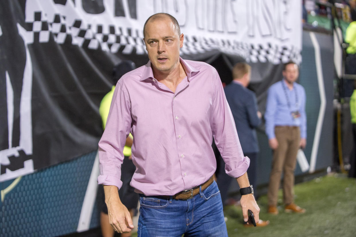 Portland Thorns and Timbers owner Merritt Paulson is trying to sell his NWSL team. (Photo by Diego Diaz/Icon Sportswire via Getty Images).