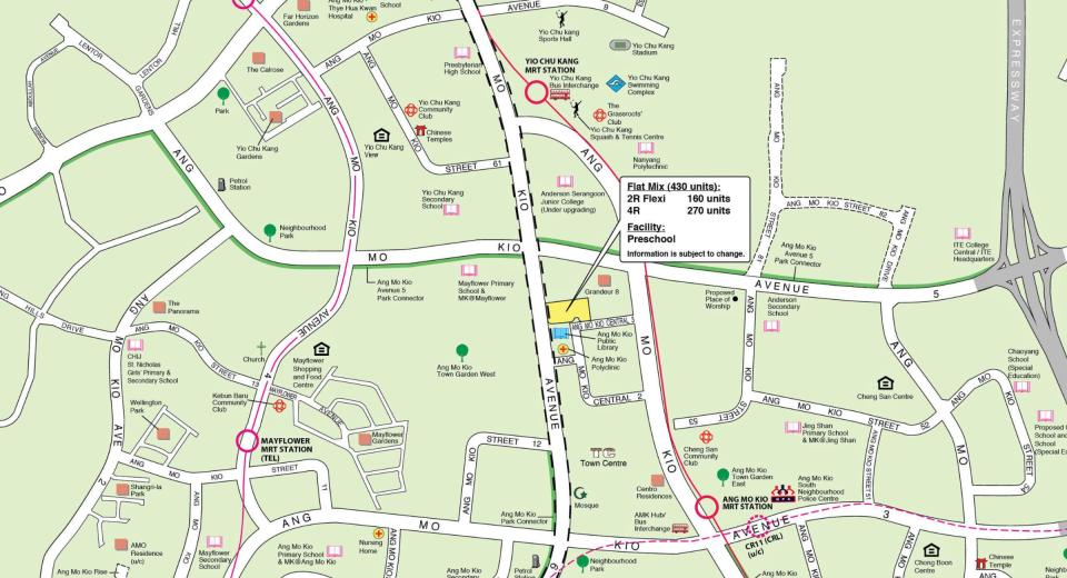 Ang Mo Kio HDB BTO Oct 2024 location, flats bounded by Ang Mo Kio Avenue 5 and Ang Mo Kio Avenue 6. Source: HDB