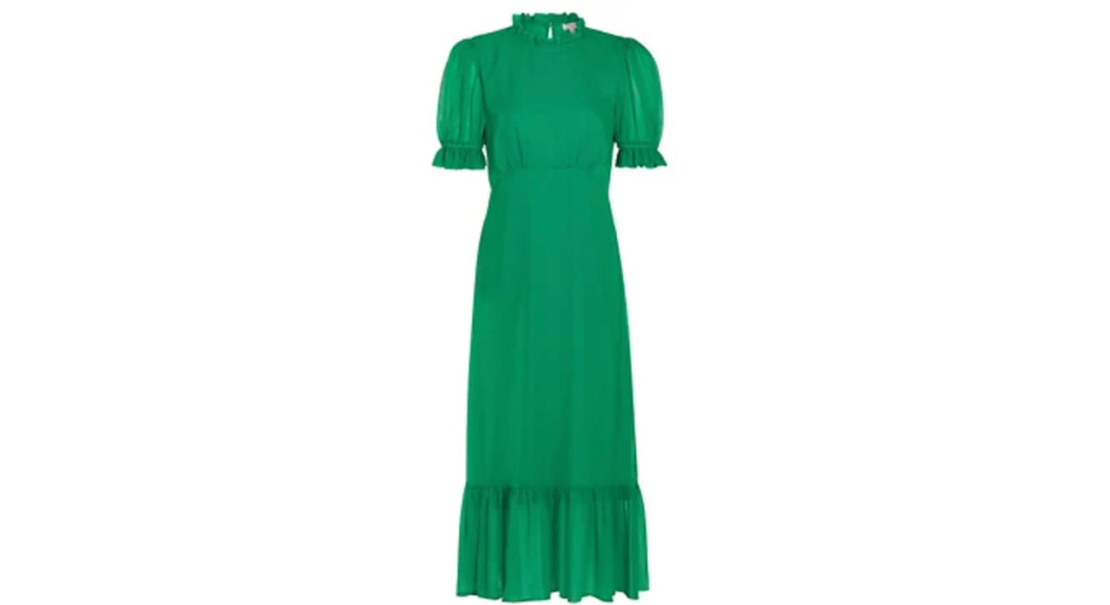 FINERY LONDON Chiffon High Neck Midaxi Tea Dress