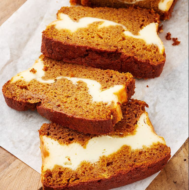 Cheesecake-Stuffed Pumpkin Bread