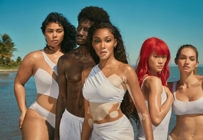 Winnie Harlow and models for Cay Skin. - Credit: Courtesy of Cay Skin