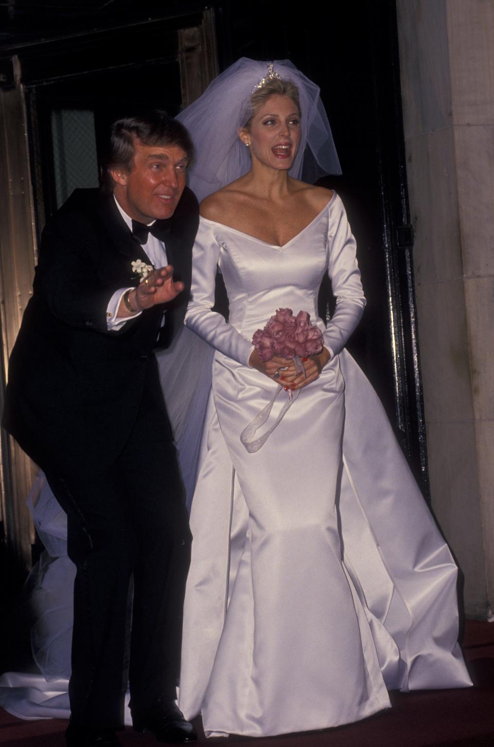 Donald Trump and Marla Maples at their wedding