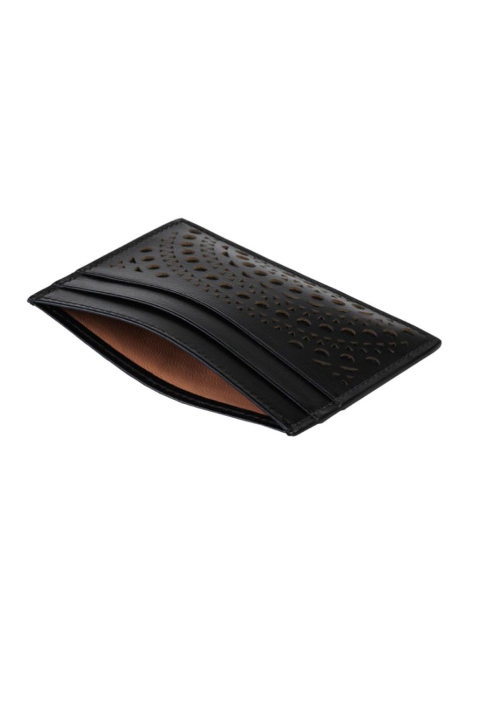 12) Alaïa Laser-Cut Leather Cardholder