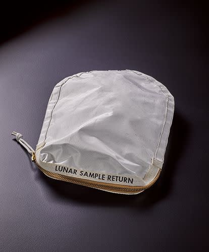 The lunar sample return bag used by Neil Armstrong on Apollo 11.