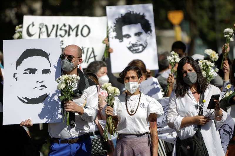 FILE PHOTO: Protest to demand human rights in Cuba outside Cuban Embassy in Mexico City