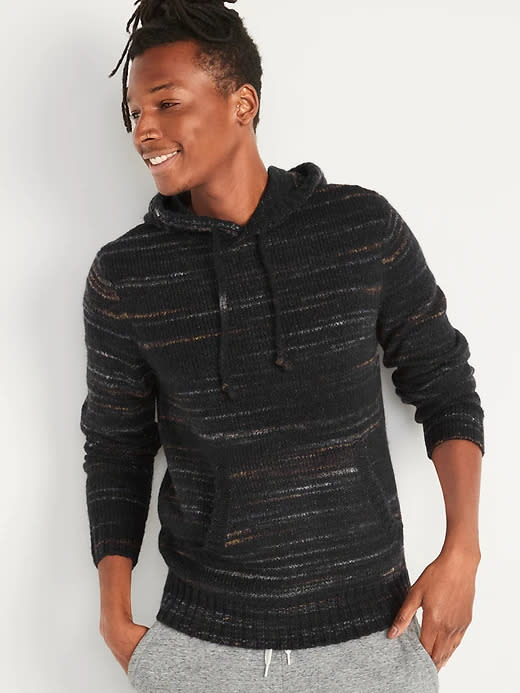 Cozy Space-Dye Sweater Hoodie. Image via Old Navy.