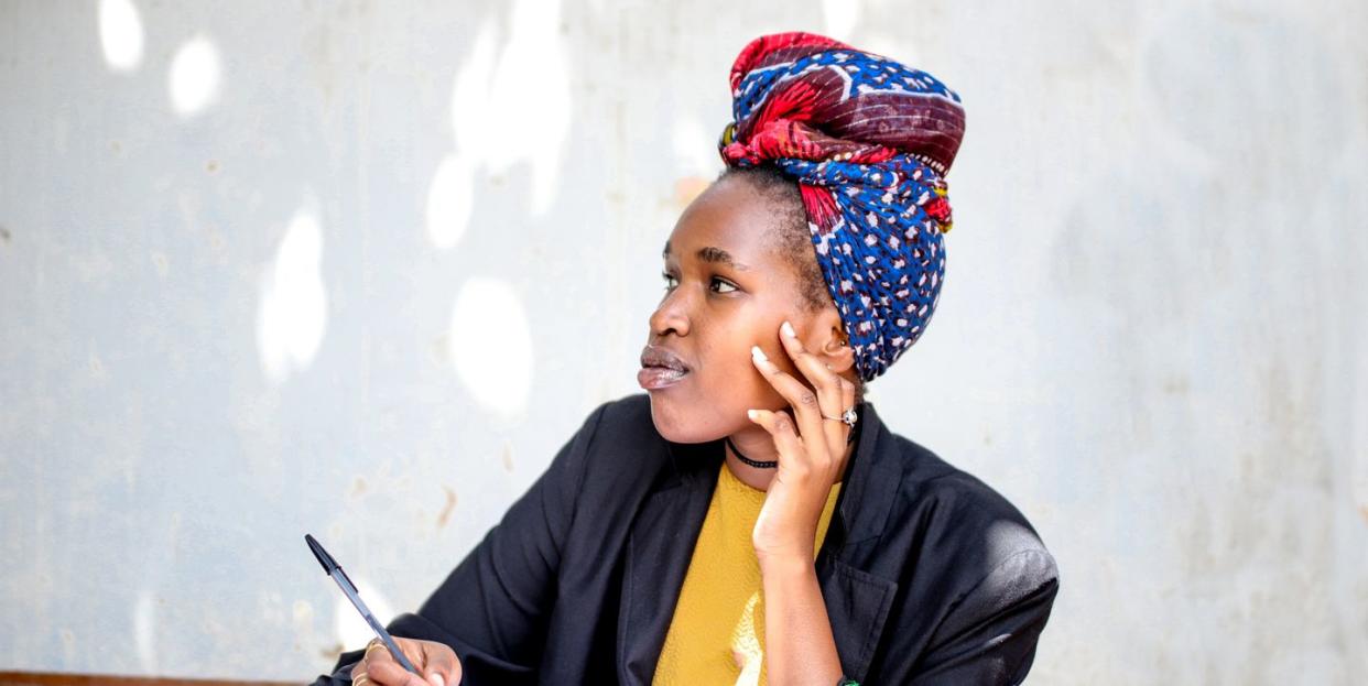 Young woman in deep thought