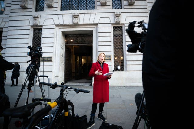 Media outside Aldwych House in central London for Post Office Horizon BT investigation 