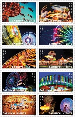 El Servicio Postal de EE. UU. revela estampillas adicionales para 2024 - Estampillas de Noches de Carnaval - Crédito de la imagen: Servicio Postal de EE. UU.