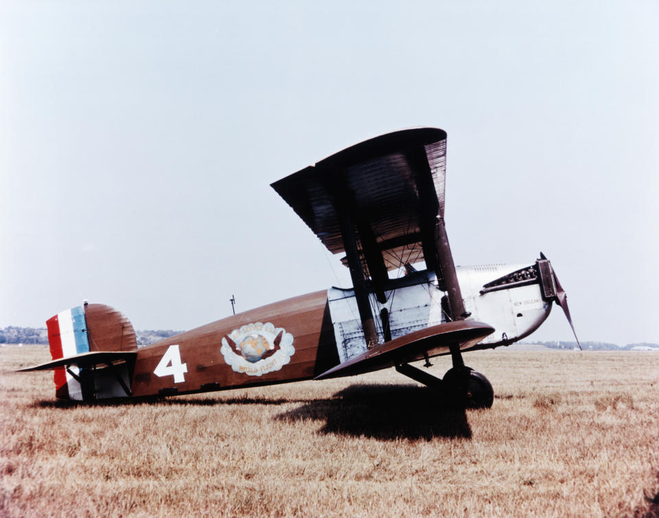 The Douglas World Cruiser plane on grass