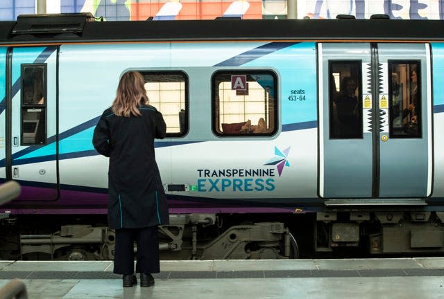 A TransPennine Express train at Leeds train station