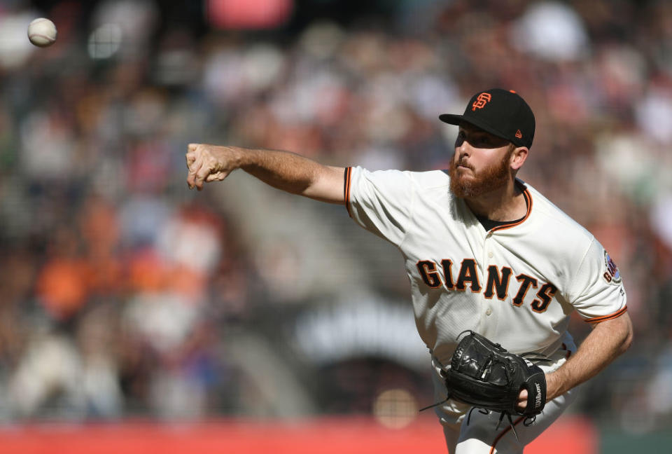 Sam Dyson is coming off an ugly year, but he’s been an effective bullpen piece in the past. (Getty Images)