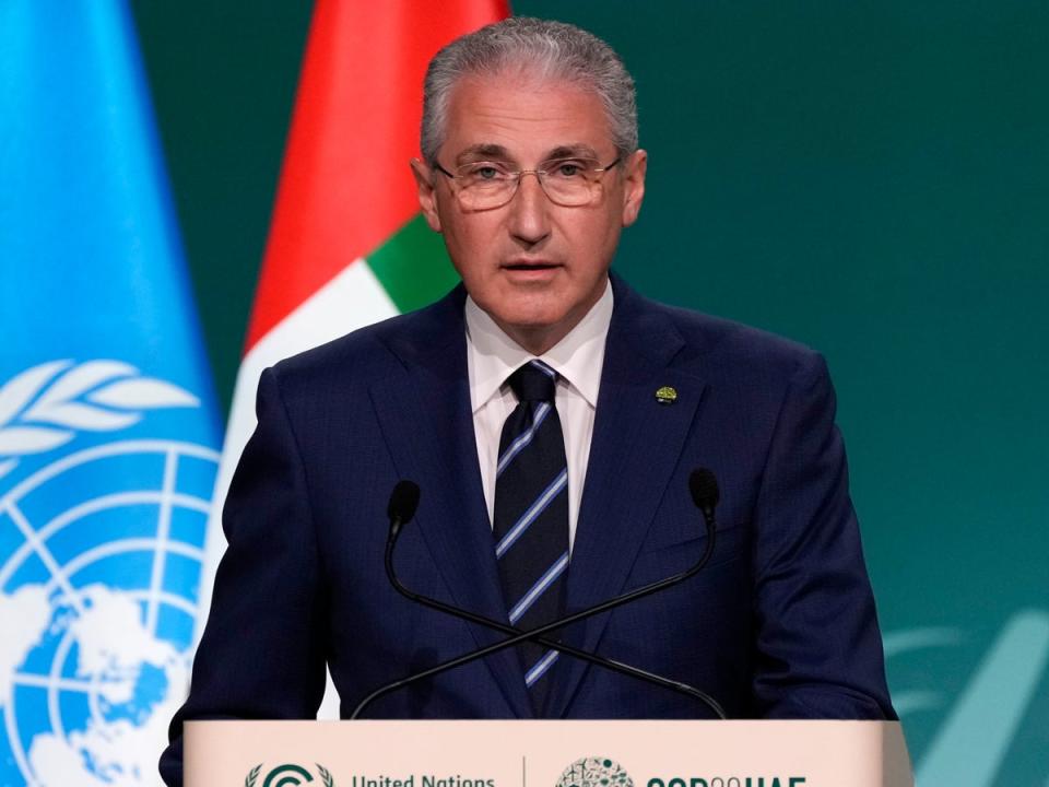 Mukhtar Babayev spoke at Cop28 in Dubai (AP)