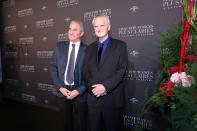 <p>Marcus Discidi and James Foley photographed for the Fifty Shade Freed Premiere on Feb 6, 2018 in Paris, France. (Photo by Olivier VIGERIE / Contour by Getty Images) </p>