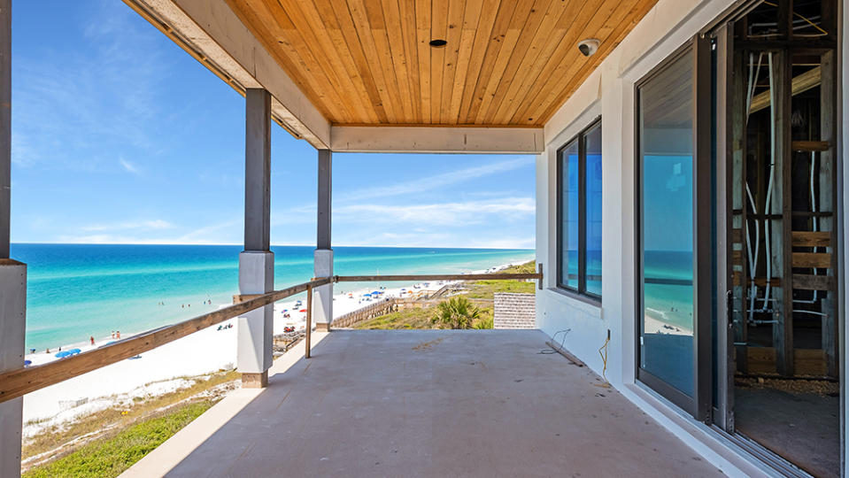 An under-construction balcony looks out onto the water. - Credit: Dave Warren Real Estate Photography
