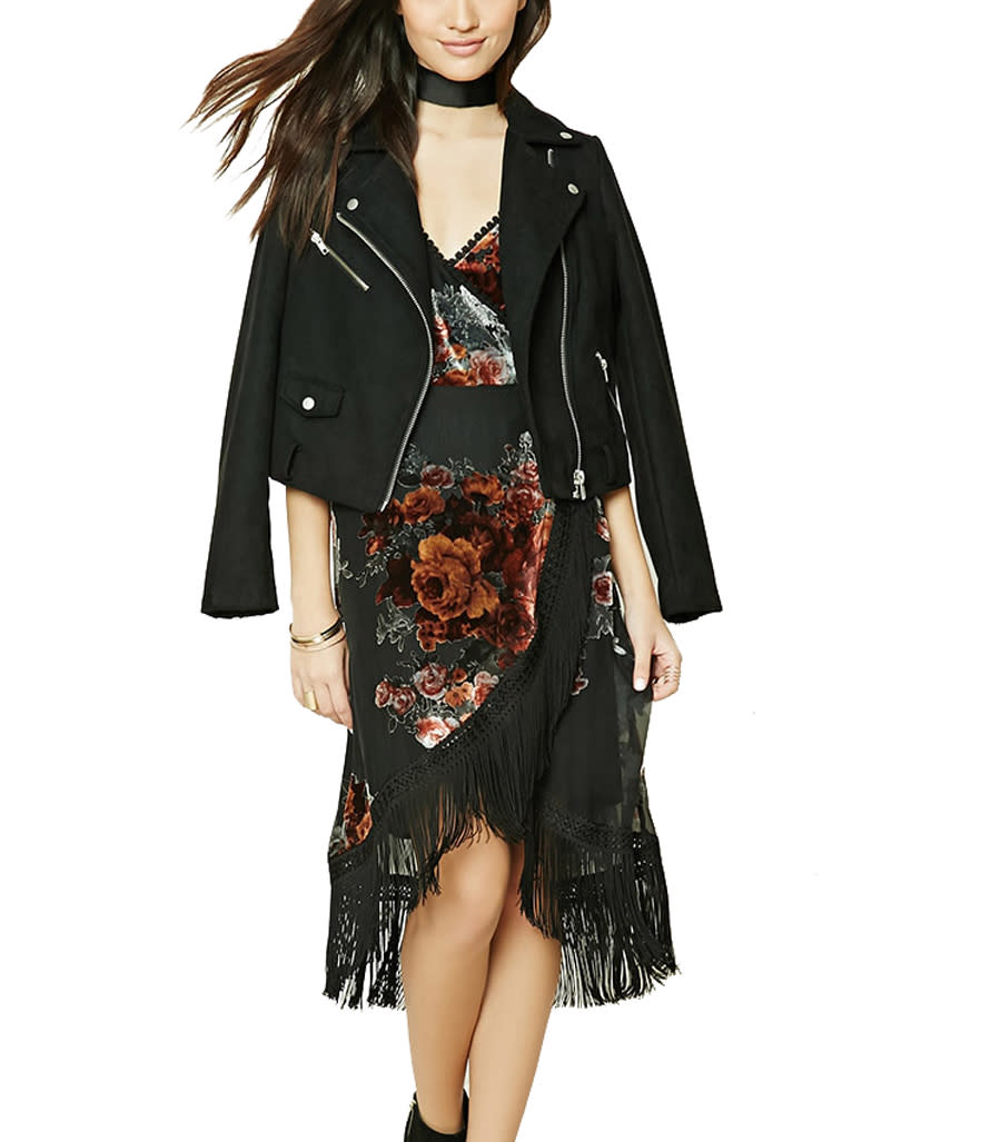 Forever 21 wrap-front floral-print dress