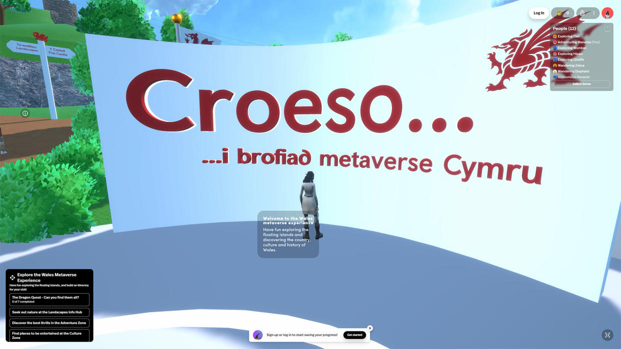  Screenshot from Visit Wales' metaverse project. 