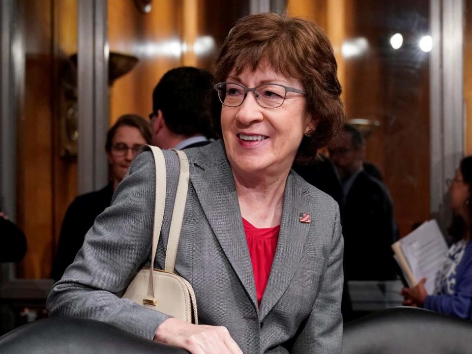 Senator Susan Collins (R-ME) arrives for the hearing of Eugene Scalia to be secretary of Labor: REUTERS