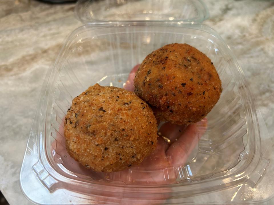 Rice balls from Big Apple Bakery in the Manahawkin section of Stafford, which makes them on Fridays and Saturdays.