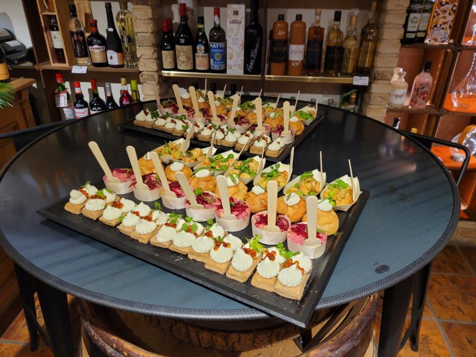 Colourful canapes at Vinophilie (Helen Coffey)