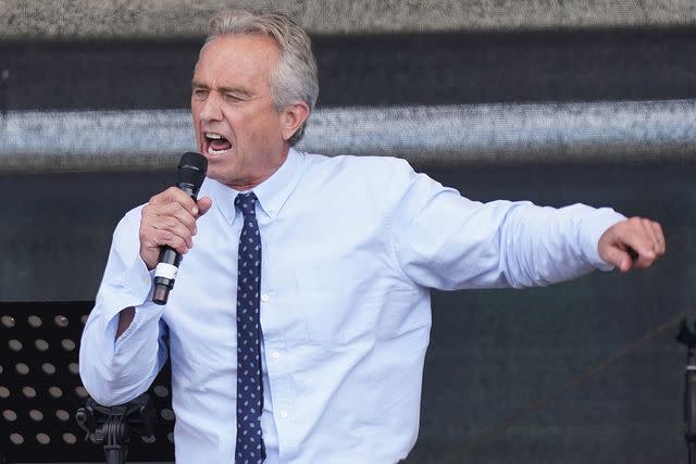 Sean Gallup/Getty Robert F. Kennedy Jr. speaking at a protest against Germany's coronavirus restrictions