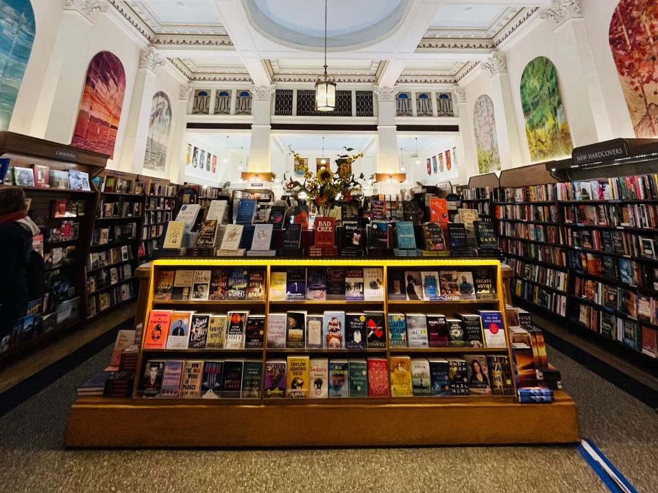 interior shot of intricate munro bookstore in victoria canada