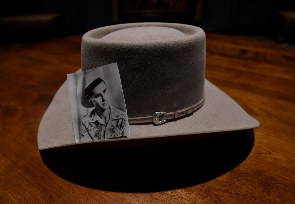 A cowboy hat worn by George Jones Monday, July 17, 2023, in Nashville, Tenn. 