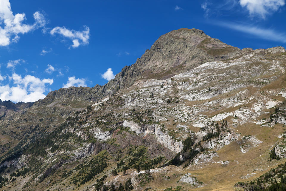 South Face of the Tuca de Salvaguardia in the Posets-Maladeta Nature Park, Pyrenees, Spain.