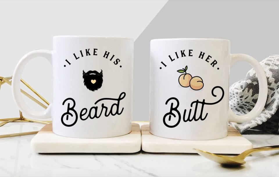 Get these <a href="https://www.etsy.com/listing/574242045/i-like-his-beard-i-like-her-butt-his-and?ga_order=most_relevant&amp;ga_search_type=all&amp;ga_view_type=gallery&amp;ga_search_query=couples+mug+beard+and+butt&amp;ref=sc_gallery-1-1&amp;plkey=70a9537e00e5c40e7bc0944d76f59c530a6c1dcd%3A574242045&amp;pro=1" target="_blank" rel="noopener noreferrer"><strong>"I like his beard and I like her butt" mugs here.</strong></a><br /><a href="https://www.etsy.com/listing/574242045/i-like-his-beard-i-like-her-butt-his-and?ga_order=most_relevant&amp;ga_search_type=all&amp;ga_view_type=gallery&amp;ga_search_query=couples+mug+beard+and+butt&amp;ref=sc_gallery-1-1&amp;plkey=70a9537e00e5c40e7bc0944d76f59c530a6c1dcd%3A574242045&amp;pro=1" target="_blank" rel="nofollow noopener noreferrer"></a>