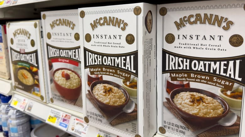 shelf of McCann's Irish oatmeal