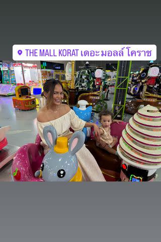 <p>Pepper Teigen/ Instagram</p> Chrissy Teigen and Esti in Thailand