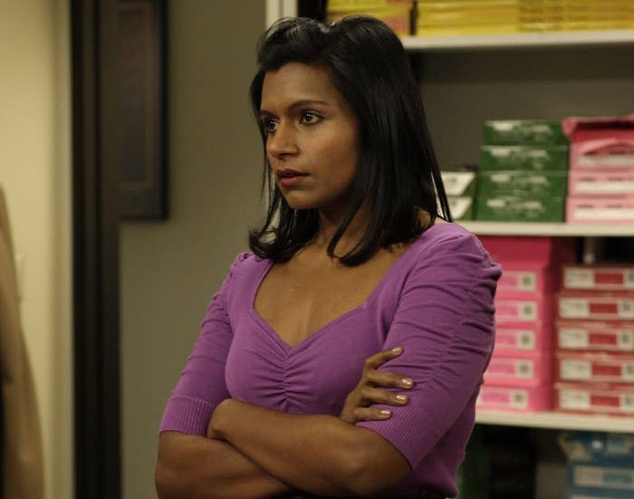 Mindy's Office character looks upset with her arms crossed