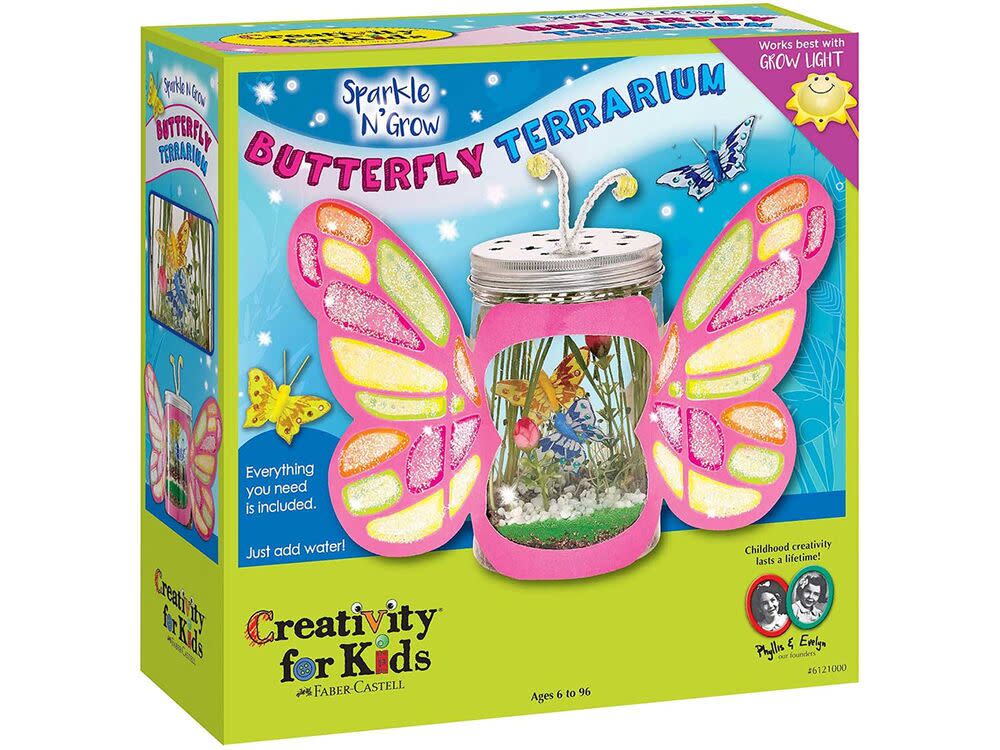 Creativity For Kids Sparkle N&#039; Grow Butterfly Terrarium - Steam Crafts For Kids Grow your own chia and wheat grass seeds