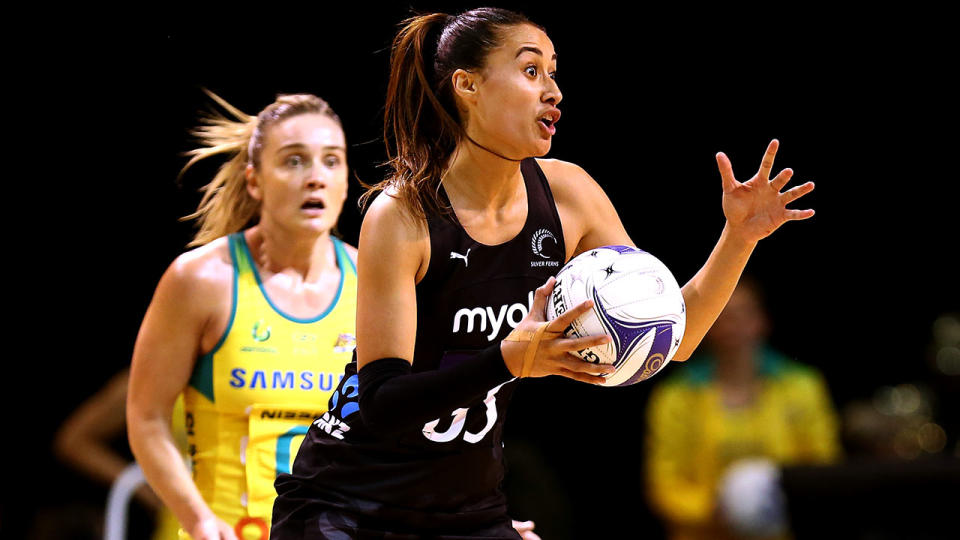 Maria Folau, pictured here in action for New Zealand against Australia in the Constellation Cup.