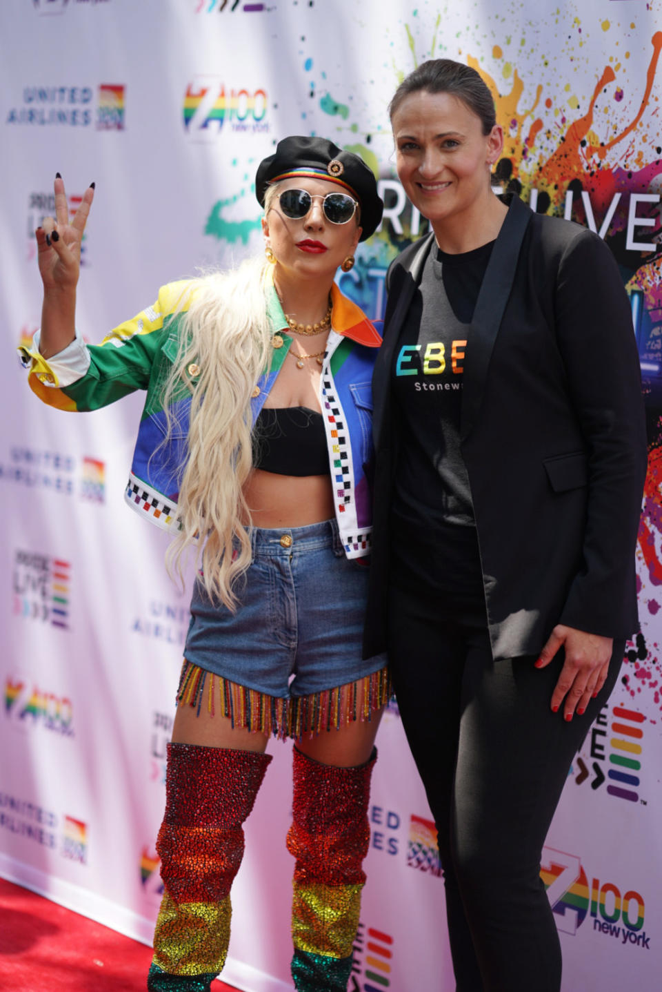 NEW YORK, NEW YORK - JUNE 28: Lady Gaga (L) and Havilah Clarke attend Pride Live's 2019 Stonewall Day on June 28, 2019 in New York City. (Photo by Gotham/Getty Images for Pride Live)