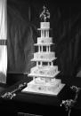 <p>Prince Andrew and Duchess Fergie served guests at their July 1986 wedding with a five-foot marzipan and rum cake. The five-tier bake was prepared at the navy supply school HMS Raleigh. <em>[Photo: Getty]</em> </p>