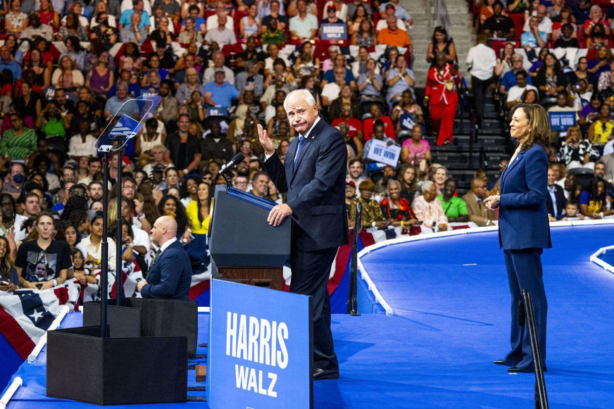 Minnesota Governor Tim Walz and Vice President Kamala Harris (Pete Kiehart for NBC News)