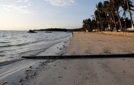 A sewage pipe is seen along the seashore of Bulabog beach, a day before the temporary closure of the holiday island Boracay, in the Philippines April 25, 2018. REUTERS/Erik De Castro