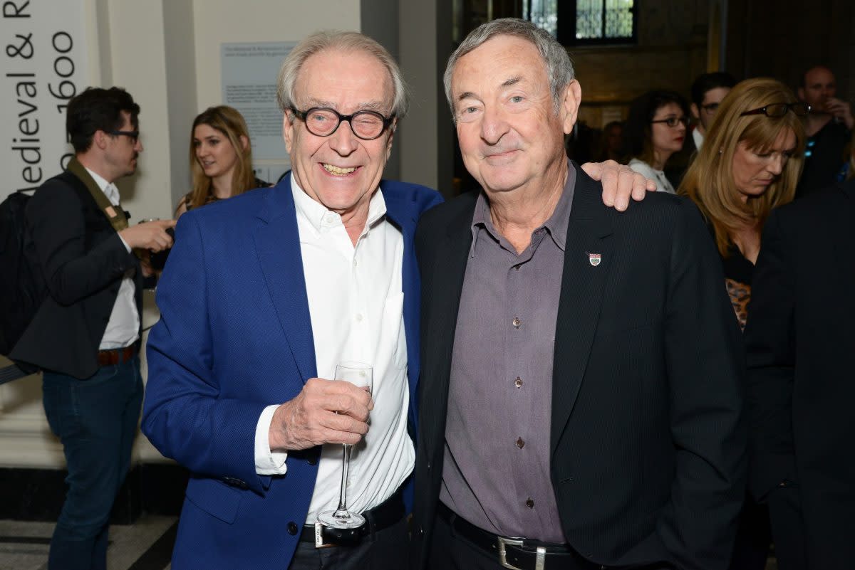 Gerald Scarfe and Nick Mason attend The Pink Floyd Exhibition: ‘Their Mortal Remains’ private view at The V&A on May 9, 2017 in London, United Kingdom.