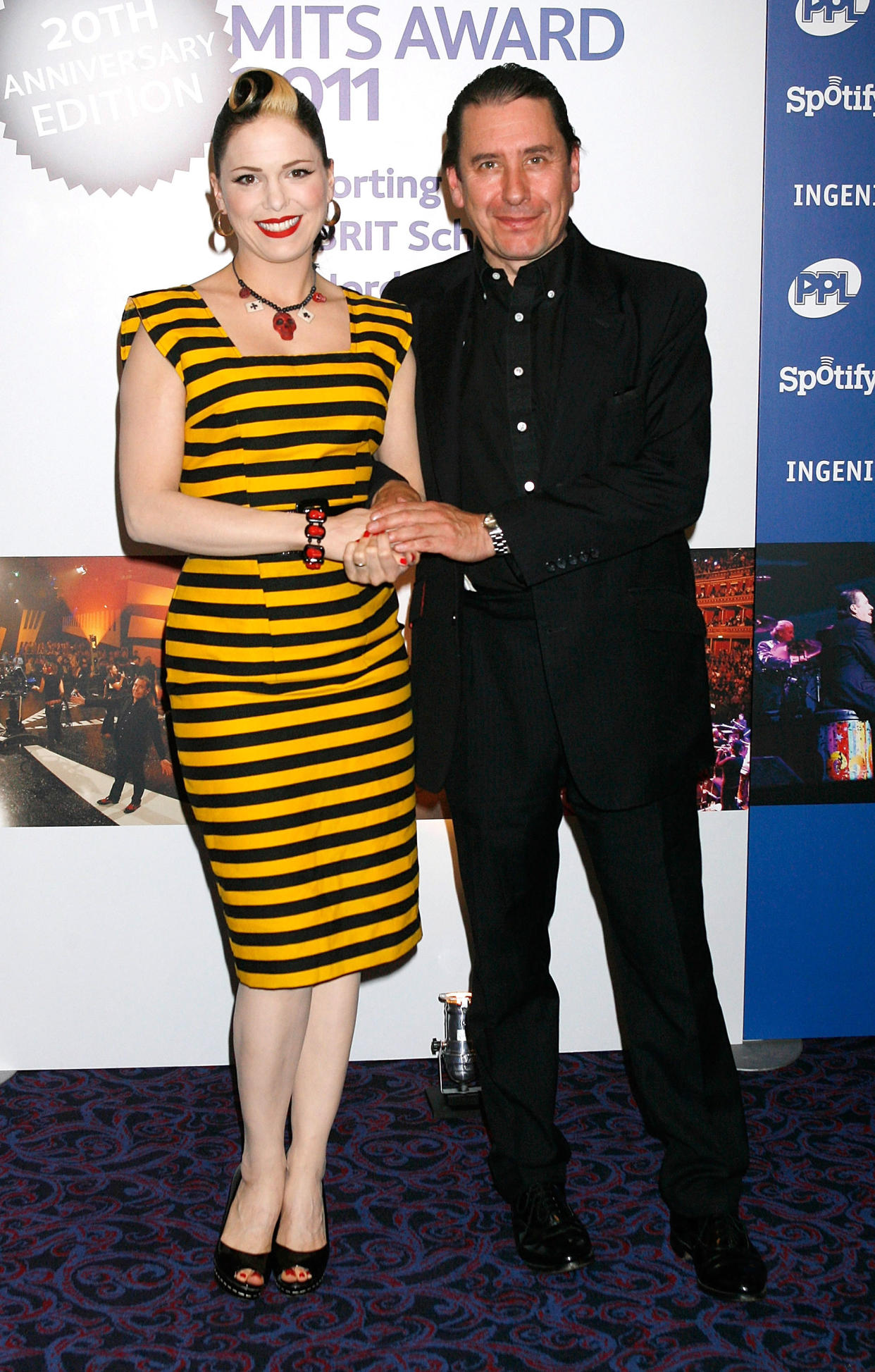 Imelda May and Jools Holland arrive at the Music Industry Awards at the Grosvenor House Hotel in London 