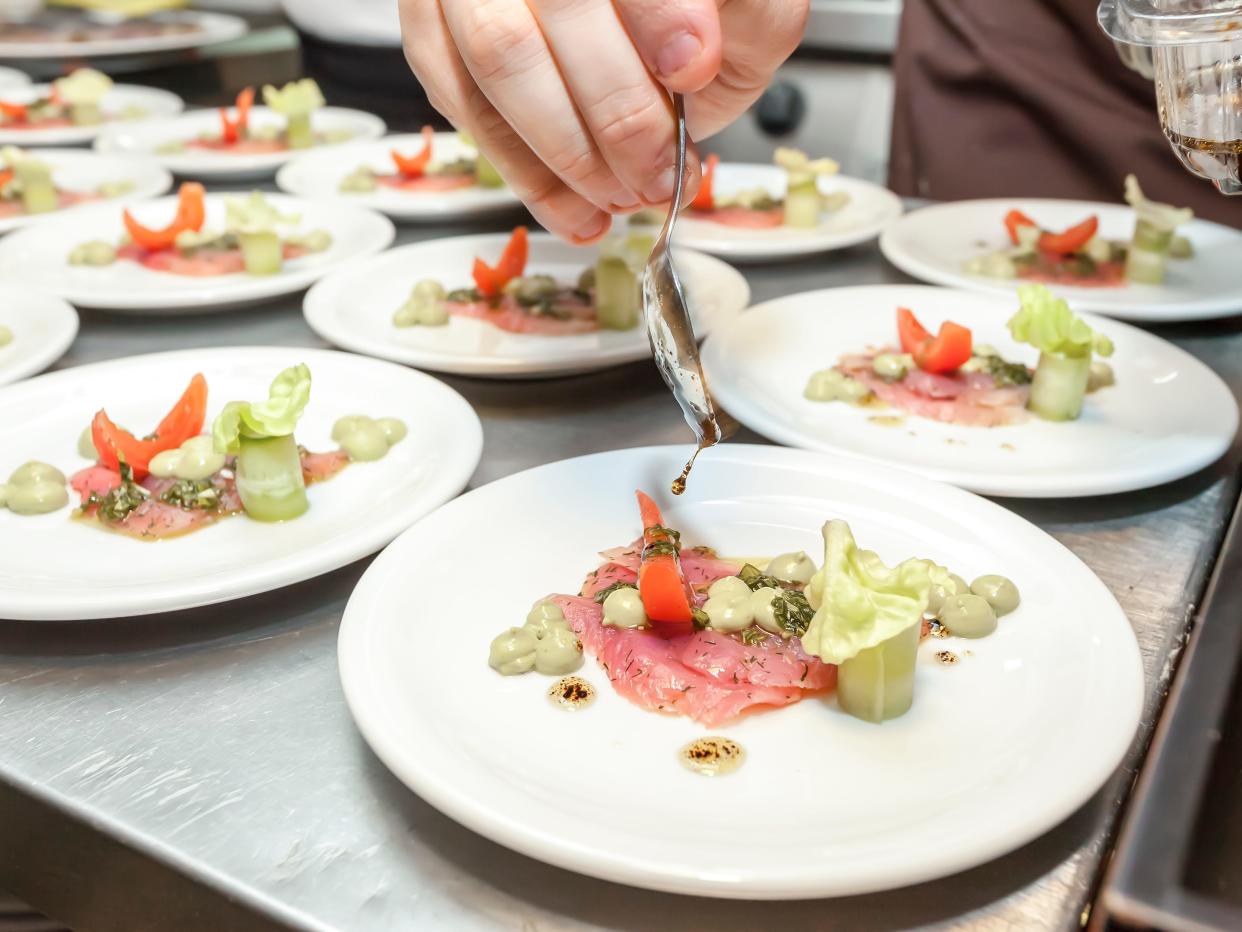 chef plating dishes