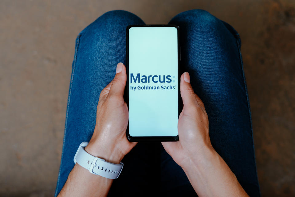  Marcus by Goldman Sachs logo is displayed on a smartphone 