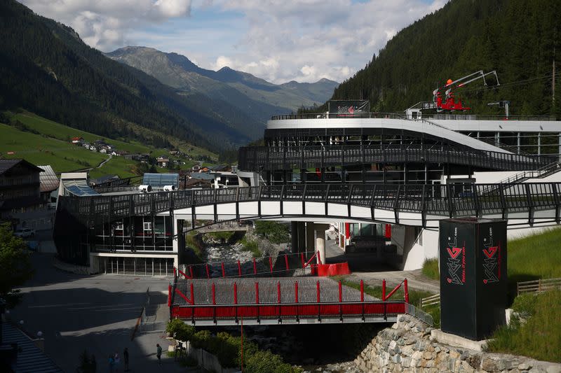 The cable car station is seen in Ischgl