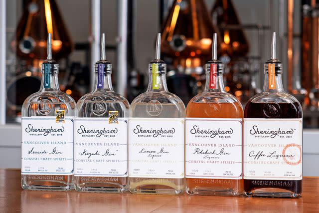 <p>Ryan Landa</p> A selection of their distinctive gins